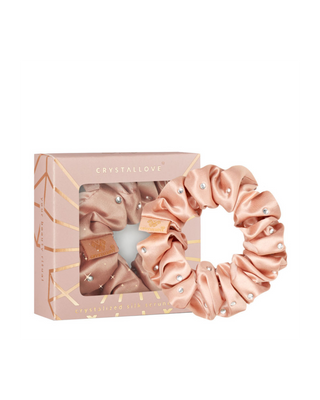 Crystal-Infused Silk Hair Tie – Rose Gold Crystallove - 1
