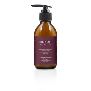 Mokosh Cherry & Amber moisturising and illuminating body lotion with glow effect