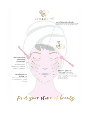3D Eye Massager with Mountain Crystal and Cream Applicator Crystallove