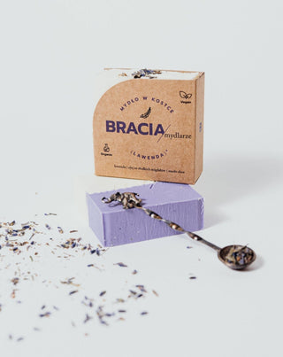 Soothing and Moisturising Lavender Solid Soap with Rice Oil and Shea Butter Bracia Mydlarze - 2