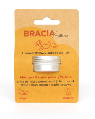 Fruity Sorbet for Dry and Chapped Lips Cherry, Mango, and Mandarin Bracia Mydlarze - 5