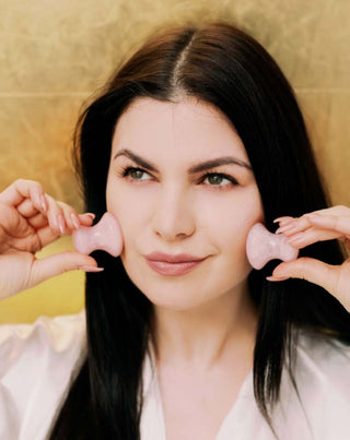 Natural Rose Quartz Face Massage Mushroom Crystallove - 2