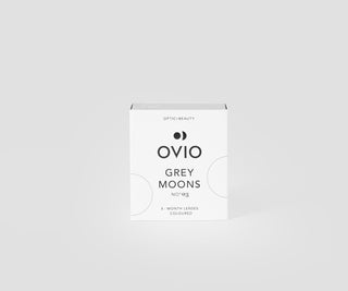 Graphite grey zero power monthly coloured contact lenses Grey Moons No. 3 Ovio
