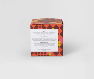 Mys Belgian chocolate scented soy candle in a ceramic pot