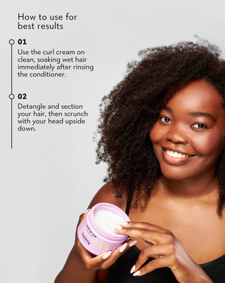 Twisty curl cream for curly hair styling with flax and oat extracts