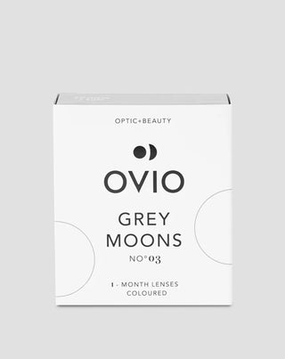 Graphite grey zero power monthly coloured contact lenses Grey Moons No. 3 Ovio - 1