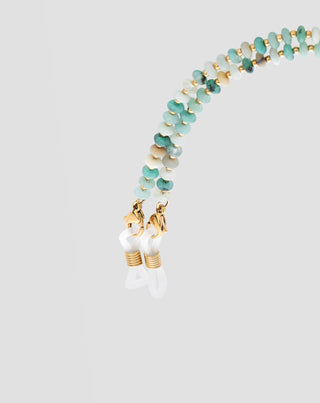 Eyeglass chain with natural stones African turquoise and amazonite Mys_2