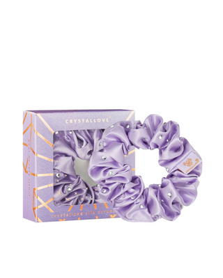 Crystal-Infused Silk Hair Tie – Lilac Crystallove - 1