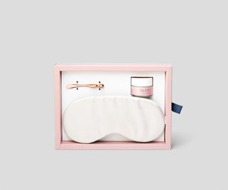 Eye Cream Set with Spatula and White Silk Eye Mask Slaap