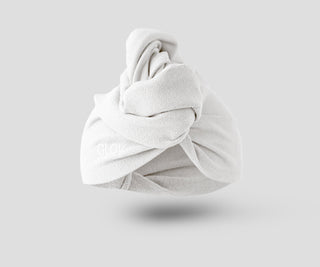 White Hair Drying Turban for All Hair Types Hair Wrap Glov - 1