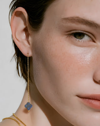 Gold-plated earrings with natural stones lapis lazuli earring set Mys