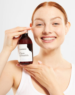 Smilebite mouthwash with mint flavour and anti-caries effect