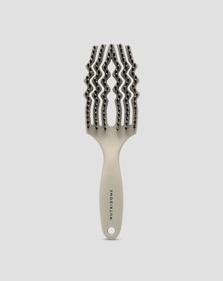 Nutridome hairbrush with natural bristles in grey-brown taupe