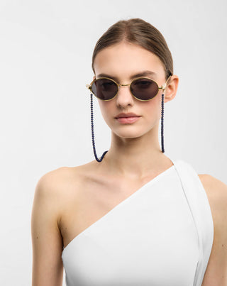 Gold-plated eyeglass chain with lapis lazuli Mys_3