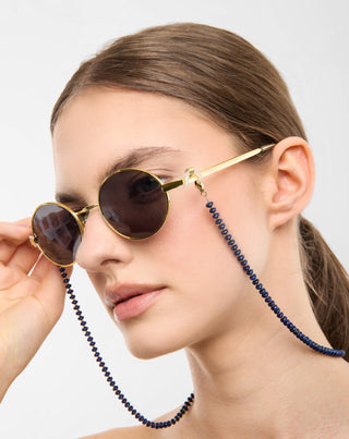 Gold-plated eyeglass chain with lapis lazuli Mys_2