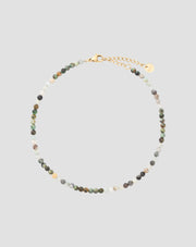 Gold-plated stainless steel ankle bracelet with African turquoise and amazonite Mys_4