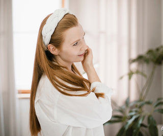 White Organic Cotton Headband for Care and Styling Ovium - 2