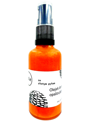 Body oil with gold dust to illuminate skin, enhance tan La-Le - 1