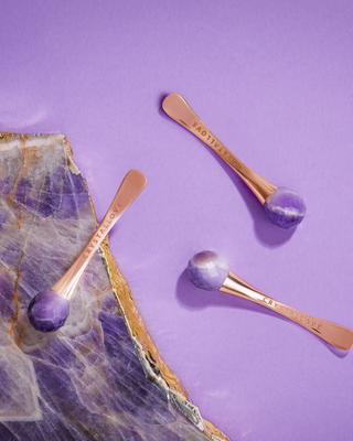 3D Eye Massager with Amethyst and Cream Applicator Crystallove - 3