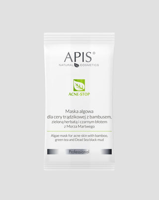 Maska algowa dla cery trądzikowej z bambusem i zieloną herbatą Acne-Stop Apis