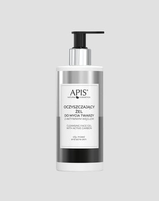 Cleansing antibacterial face wash gel with activated charcoal Apis - 1