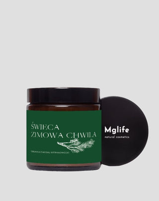 Mglife A Winter Moment vegan rapeseed candle with the scent of pine, cedar, and amber 120 ml - 4