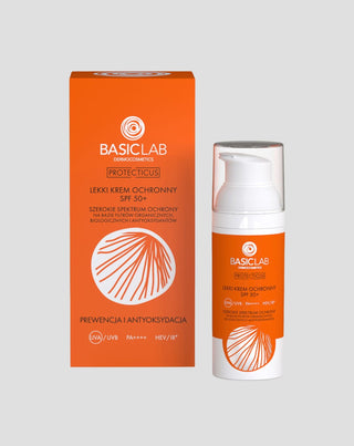 Light SPF 50+ Protective Cream with Bilberry Extract and Hemp Oil Basiclab