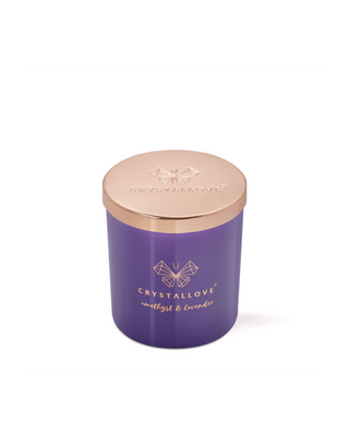 Soy Candle with Amethyst and Lavender in Glass Container Crystallove - 2