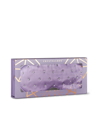 Silk Eye Mask for Sleep Adorned with Crystals – Lilac Crystallove