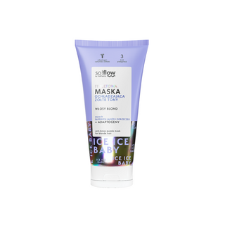 Violet mask to cool down yellow tones for blonde hair with vegan keratin so!flow - 1