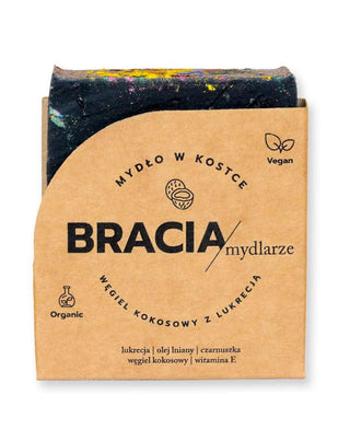 Cleansing and Antibacterial Charcoal Coconut Solid Soap with Licorice Bracia Mydlarze