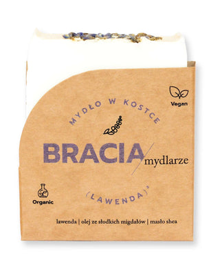 Soothing and Moisturising Lavender Solid Soap with Rice Oil and Shea Butter Bracia Mydlarze