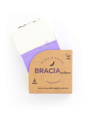 Soothing and Moisturising Lavender Solid Soap with Rice Oil and Shea Butter Bracia Mydlarze