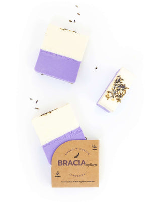 Soothing and Moisturising Lavender Solid Soap with Rice Oil and Shea Butter Bracia Mydlarze