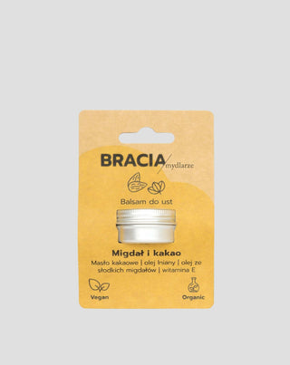  Moisturizing lip balm almond and cocoa with vitamin E and linseed oil Bracia Mydlarze_3 - 3