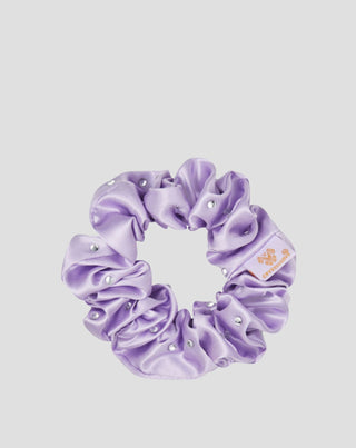 Silk hair tie with crystals – lilac Crystallove_3 - 3