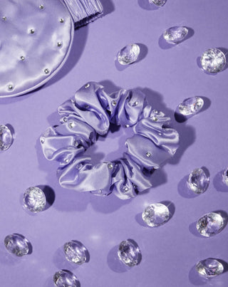 Crystal-Infused Silk Hair Tie – Lilac Crystallove - 2