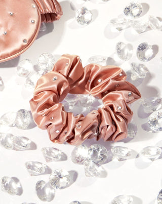 Crystal-Infused Silk Hair Tie – Rose Gold Crystallove - 2