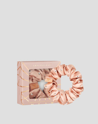 Silk hair tie with crystals – rose gold Crystallove - 1