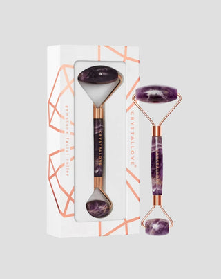 Face massager with amethyst stone of harmony, soothing and calming roller Crystallove - 1