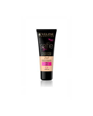 Eveline Selfie Time No. 01 porcelain 2in1 covering and moisturising foundation and concealer