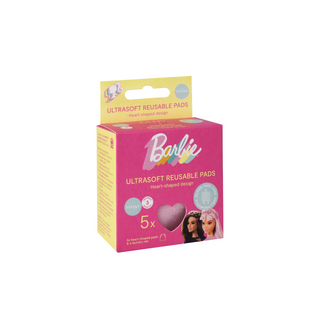 Barbie Ultrasoft Reusable Pads Hearts Pink Glov Reusable Make up Remover Pads - 4