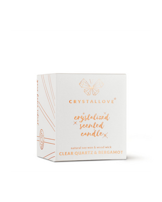Soy Candle with Mountain Crystal and Bergamot in Glass Container Crystallove - 3
