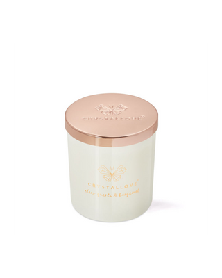 Soy Candle with Mountain Crystal and Bergamot in Glass Container Crystallove - 2