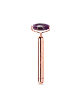 Rose Gold Crystallove Facial Massage Roller with Amethyst - 2