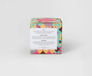 Mys French macarons scented soy candle in a ceramic pot