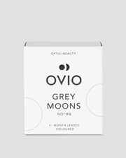 Platinum grey zero power monthly coloured contact lenses Grey Moons No. 2 Ovio