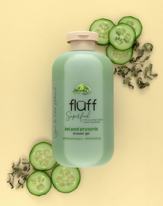 Fluff green tea and cucumber cleansing skin toning shower gel - 2