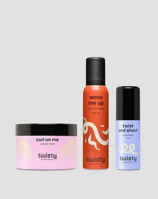 Twisty Curl Care &amp; Styling Set – Cream + Foam + Booster for Curly and Wavy Hair