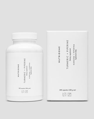 Turmeric and piperine to support digestion and liver function Nutridome dietary supplement 180 capsules